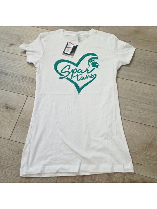 Michigan State Spartans Other - Michigan State Spartans Girls White T-Shirt Heart Logo Sz Small Short Sleeve